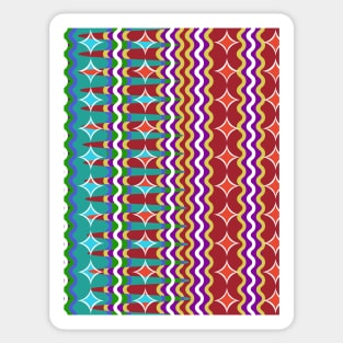 Retro 1960s Style Sixties Vintage Abstract Pattern Design Multicolored Sticker